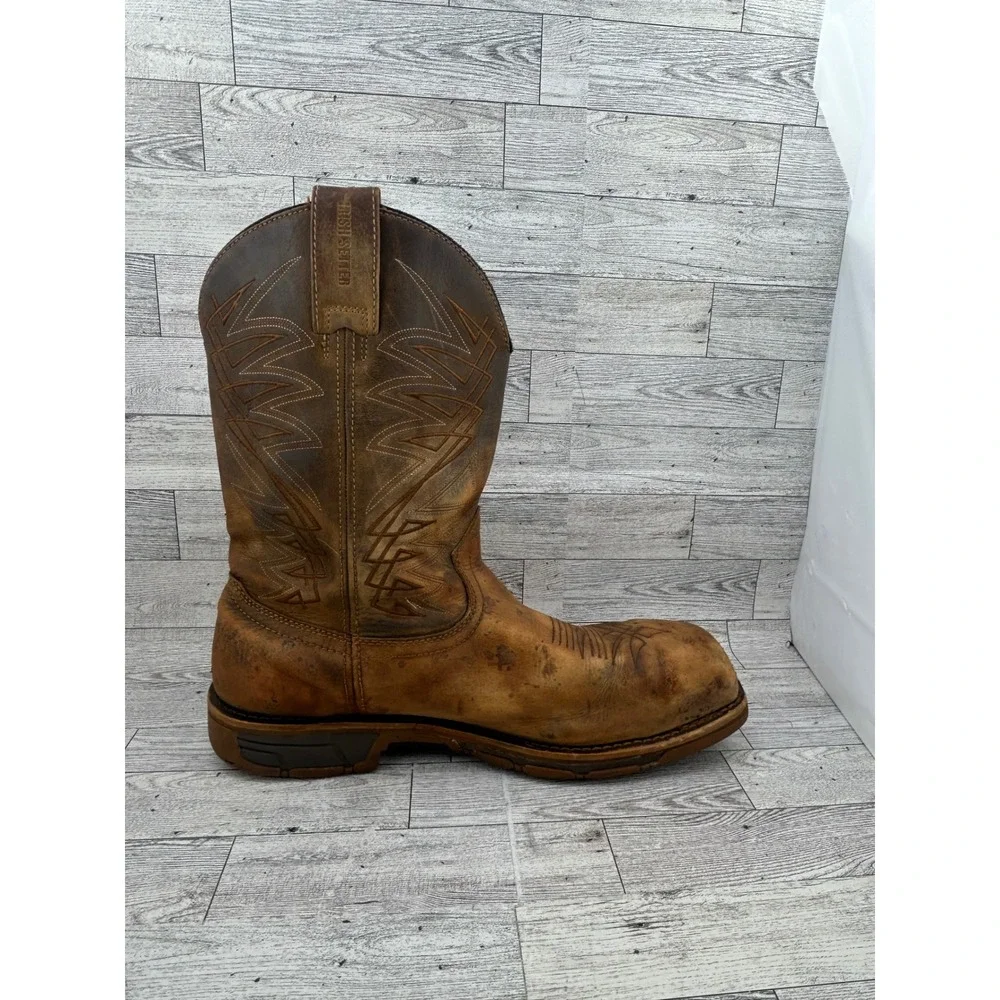 Irish Setter Marshall 83912 Steel Toe Brown Leather Western Work Boots Mens 13 D